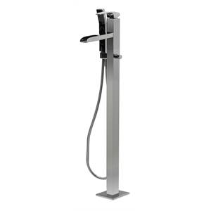 ALFI brand AB2843-PC Chrome Single Hole Floor Mounted Waterfall Tub Filler
