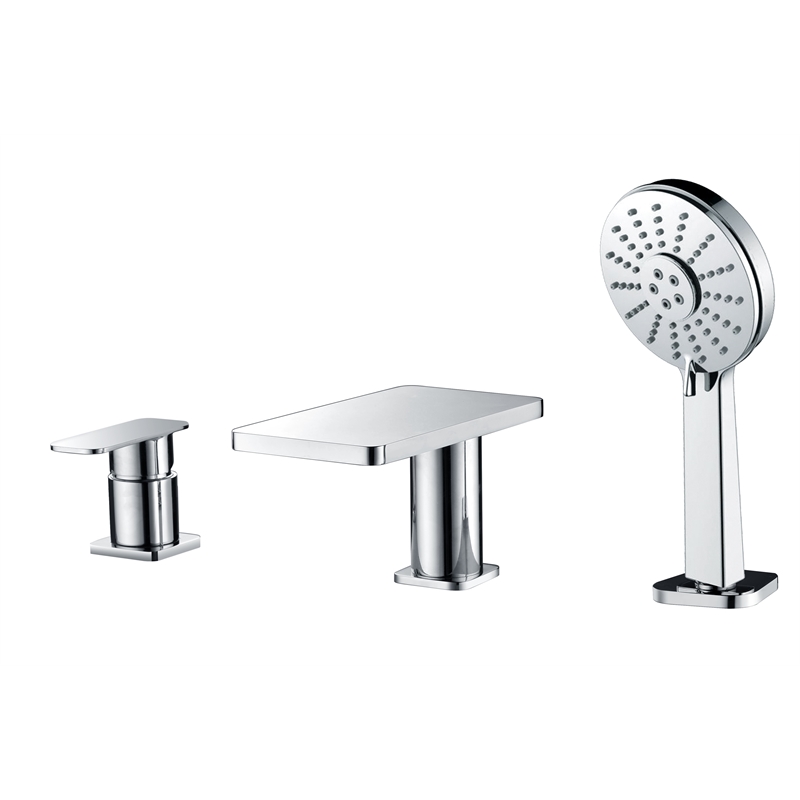 ALFI brand AB2879-PC Chrome Deck Mounted Tub Filler with Hand Held Showerhead