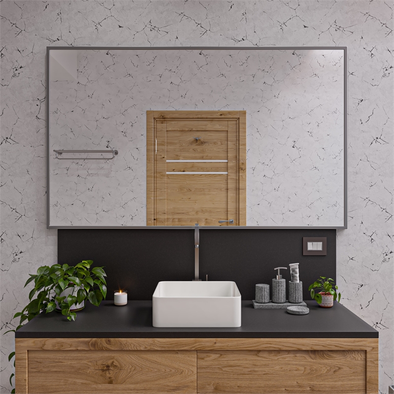 ALFI brand ABCO1001 5 Piece Solid Concrete Gray Matte Bathroom Accessory Set