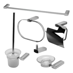 ALFI brand AB9503-PC Polished Chrome 6 Piece Matching Bathroom Accessory Set