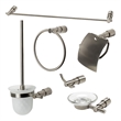 ALFI brand AB9508-BN Brushed Nickel 6 Piece Matching Bathroom Accessory Set