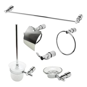 ALFI brand AB9508-PC Polished Chrome 6 Piece Matching Bathroom Accessory Set