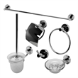 ALFI brand AB9513-PC Polished Chrome 6 Piece Matching Bathroom Accessory Set