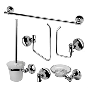 ALFI brand AB9521-PC Polished Chrome 6 Piece Matching Bathroom Accessory Set