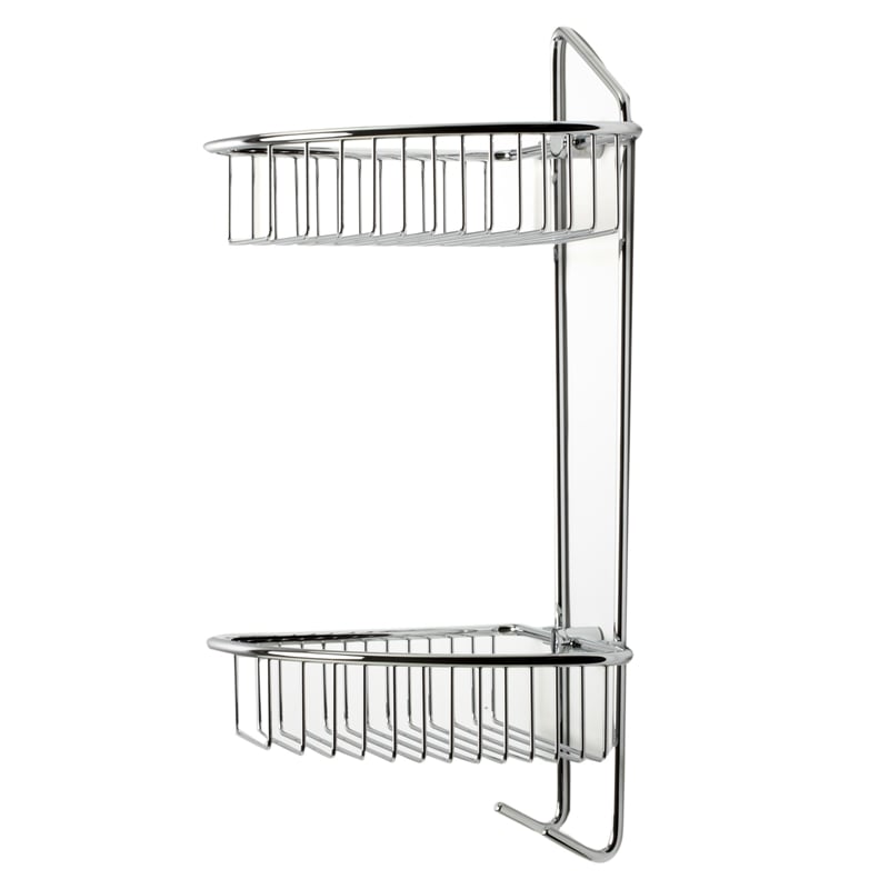 ALFI brand AB9532 Chrome Corner Mounted Basket Shower Bathroom Accessory