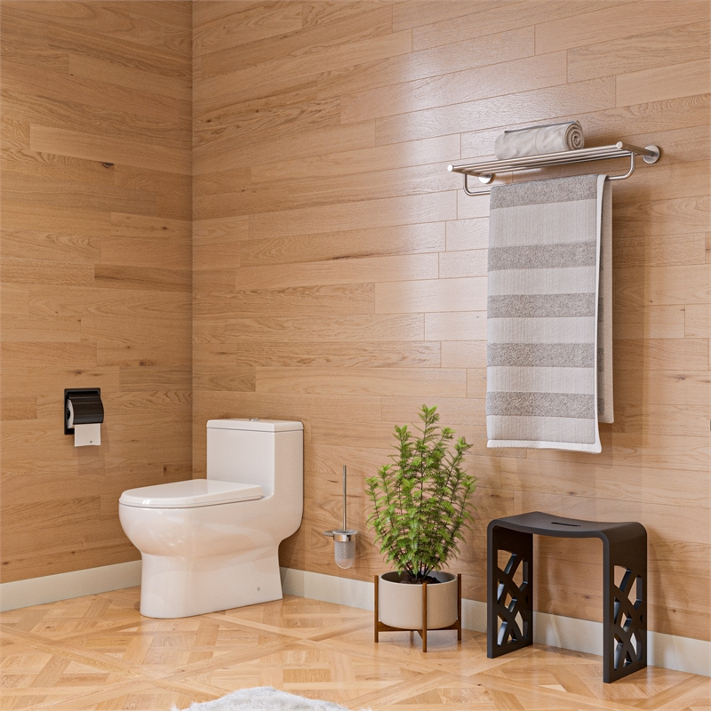 ALFI brand AB9538-BN Brushed Nickel 26 inch Towel Bar & Shelf Bathroom Accessory