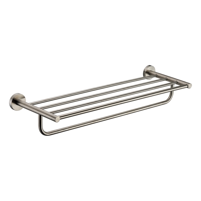 ALFI brand AB9538-BN Brushed Nickel 26 inch Towel Bar & Shelf Bathroom Accessory
