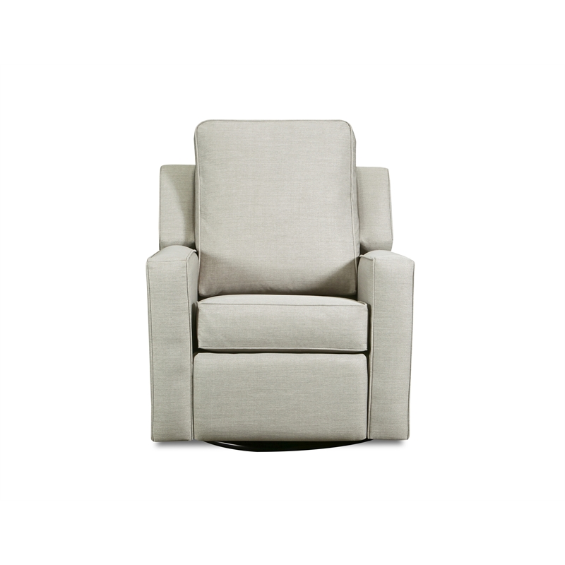 The 1st Chair Harrison Gliding Swivel Recliner Gray Skies Fabric - Made in USA