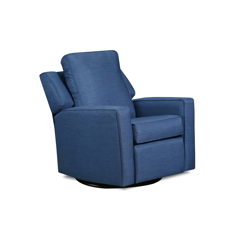 The 1st Chair Harrison Gliding Swivel Recliner with Cobalt Fabric - Made In USA
