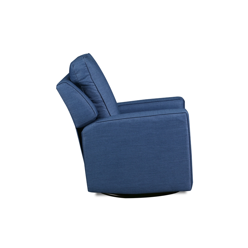 The 1st Chair Harrison Gliding Swivel Recliner with Cobalt Fabric - Made In USA