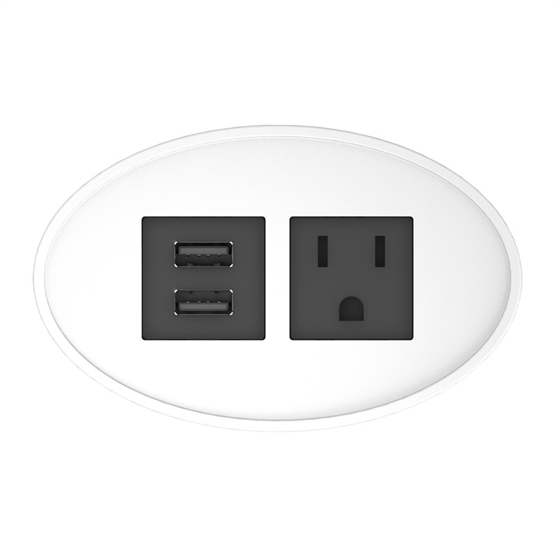 Raffel Systems USB-A Oval  120V Power Station - White