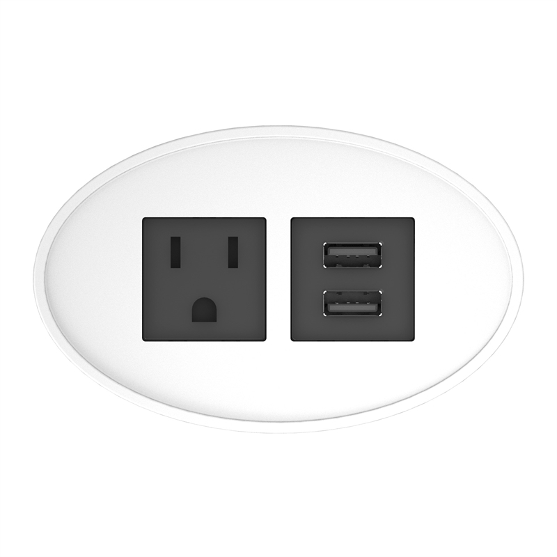 Raffel Systems USB-A Oval  120V Power Station - White