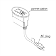 Raffel Systems USB-A Oval  120V Power Station - White