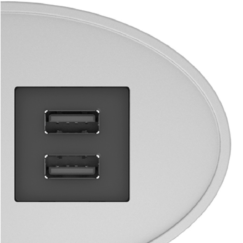 Raffel Systems USB-A Oval  120V Power Station - Silver