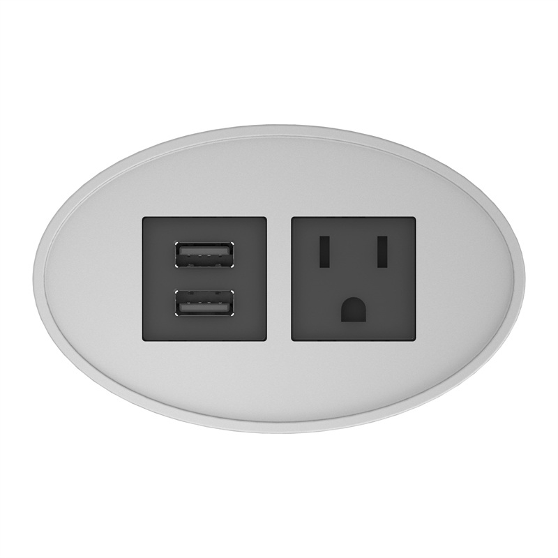 Raffel Systems USB-A Oval  120V Power Station - Silver