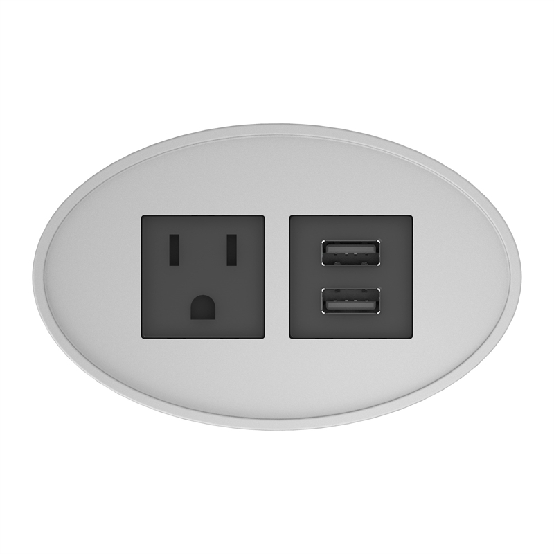 Raffel Systems USB-A Oval  120V Power Station - Silver