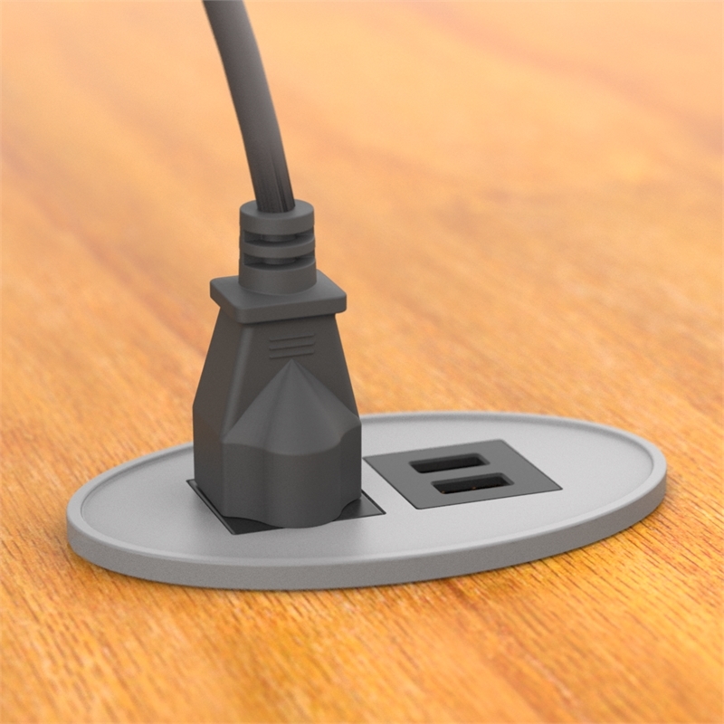 Raffel Systems USB-A Oval  120V Power Station - Silver