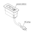 Raffel Systems USB-A Rectangle  120V Power Station - Black