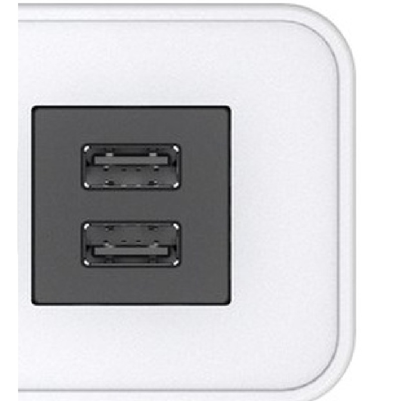 Raffel Systems USB-A Rectangle  120V Power Station - White