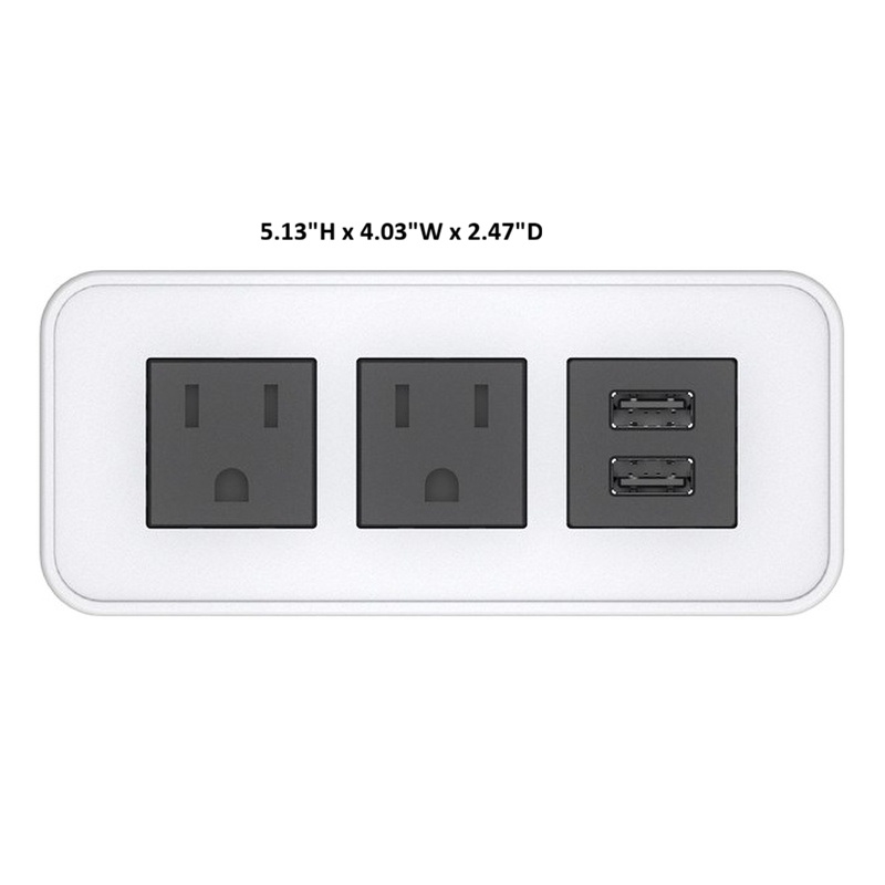 Raffel Systems USB-A Rectangle  120V Power Station - White