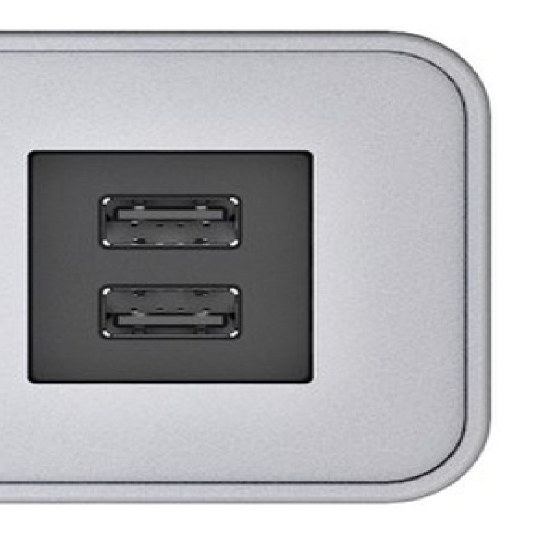 Raffel Systems USB-A Rectangle  120V Power Station - Silver