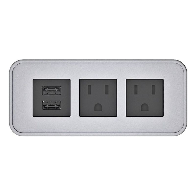 Raffel Systems USB-A Rectangle  120V Power Station - Silver