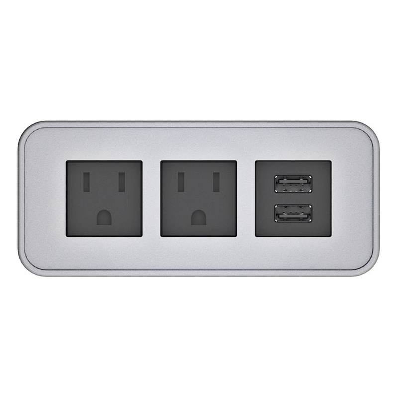 Raffel Systems USB-A Rectangle  120V Power Station - Silver