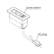 Raffel Systems USB-A Rectangle  120V Power Station - Silver