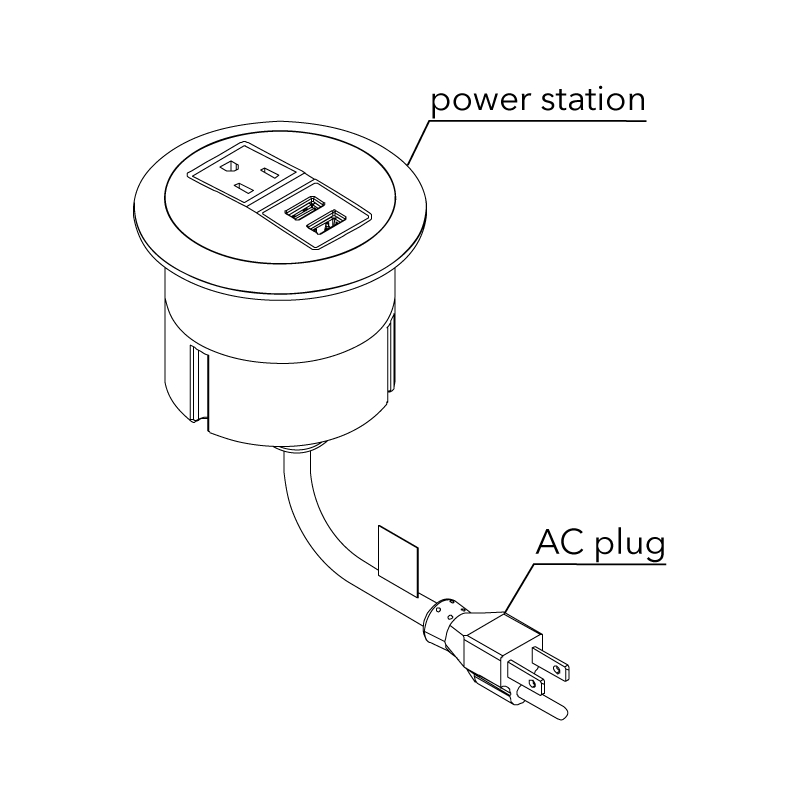Raffel Systems USB-A Dome  120V Power Station - Silver