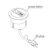 Raffel Systems USB-A Dome  120V Power Station - Silver