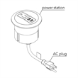 Raffel Systems USB-A Dome  120V Power Station - Silver