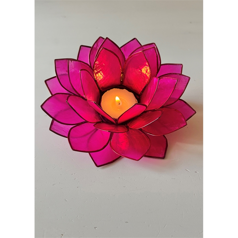 Brightspot Moonshadow Capiz Shell Tea Light Holder in Pink