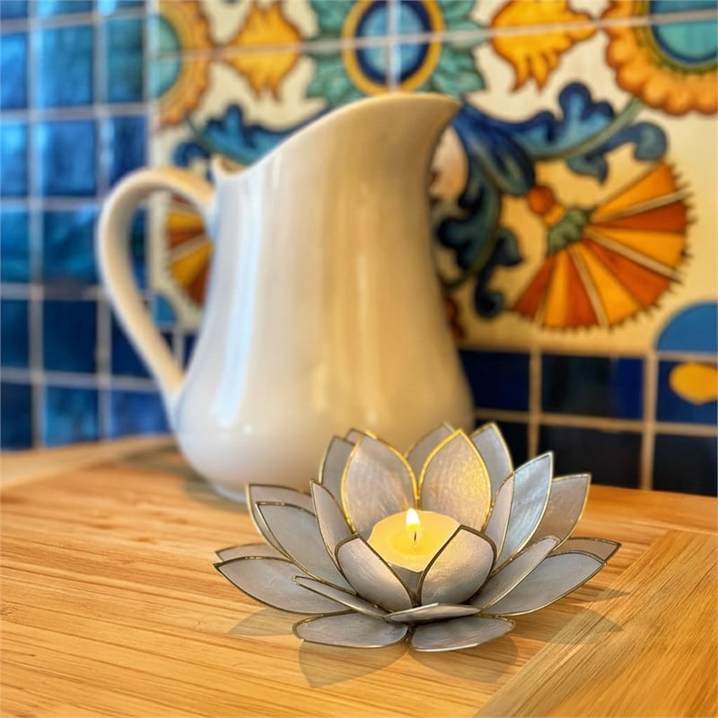 Brightspot Moonshadow Capiz Shell Tea Light Holder in Natural