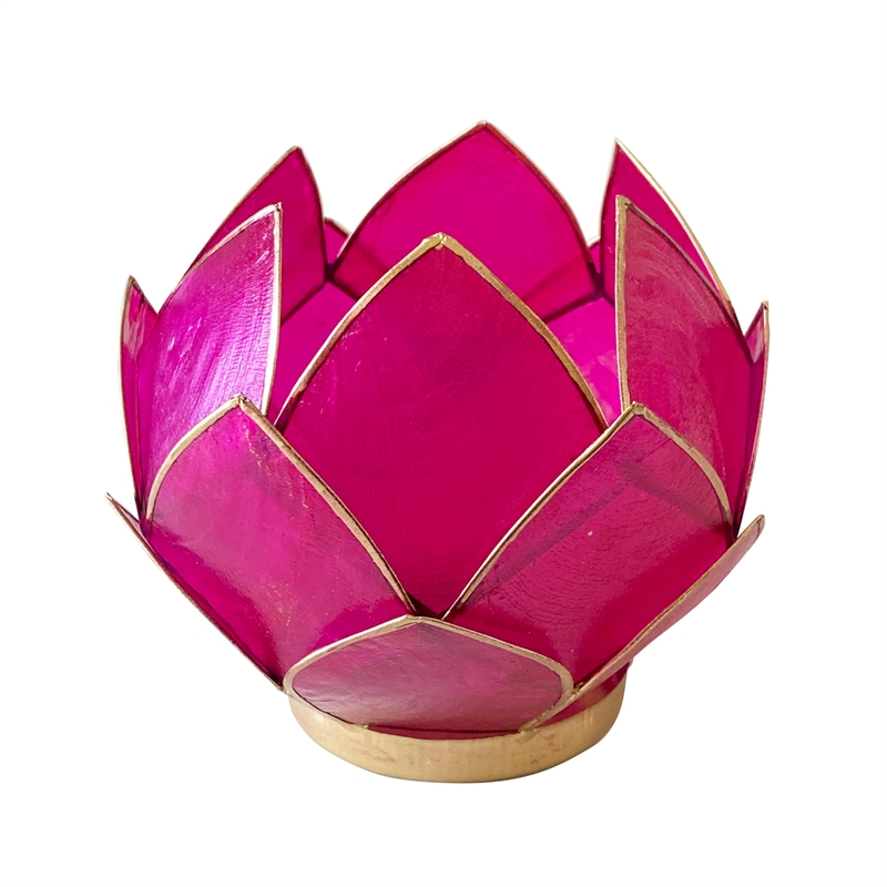 Brightspot Blooming Lotus Capiz Shell Tea Light Holder in Pink