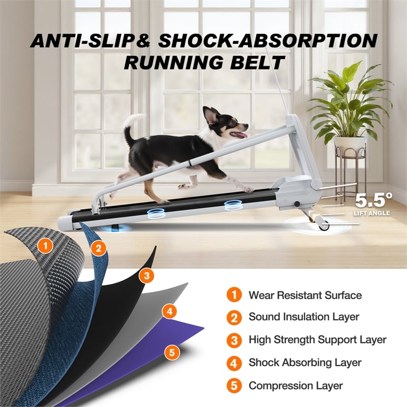 FYC Small/Medium Dogs Adjustable Speed w/ Incline Pet Treadmill in White