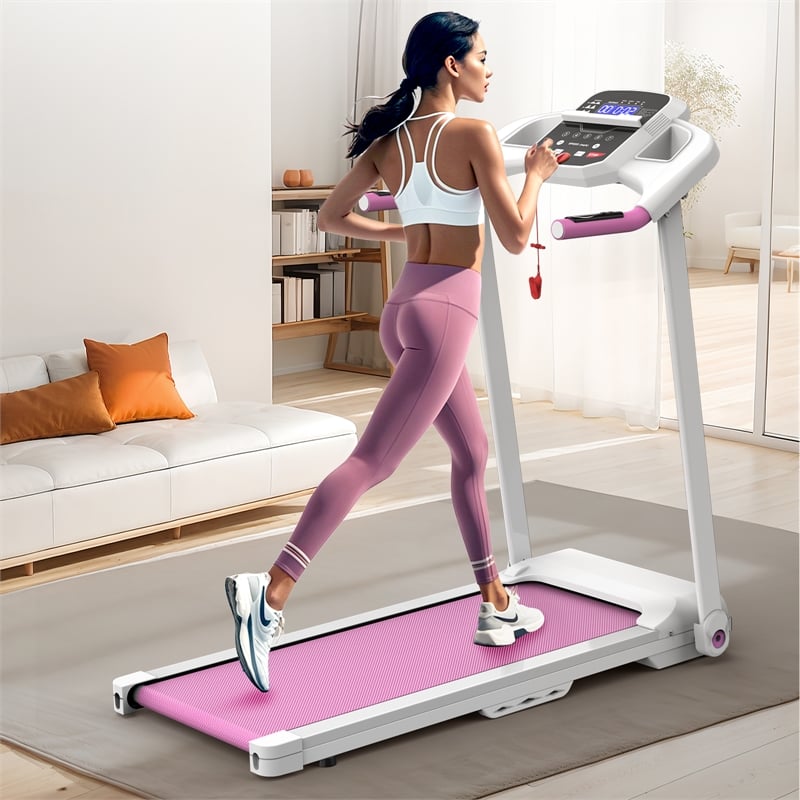 FYC 2.5HP Electric Folding Treadmill for Home Gym in Pink