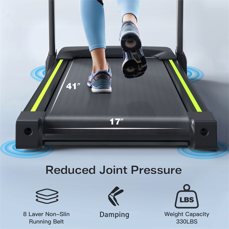 FYC 12 Programs Portable Electric 3.5HP Treadmill for Home in Green
