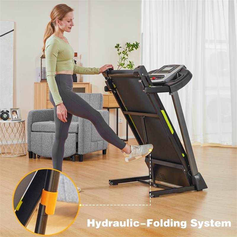 FYC 12 Programs Portable Electric 3.5HP Treadmill for Home in Green