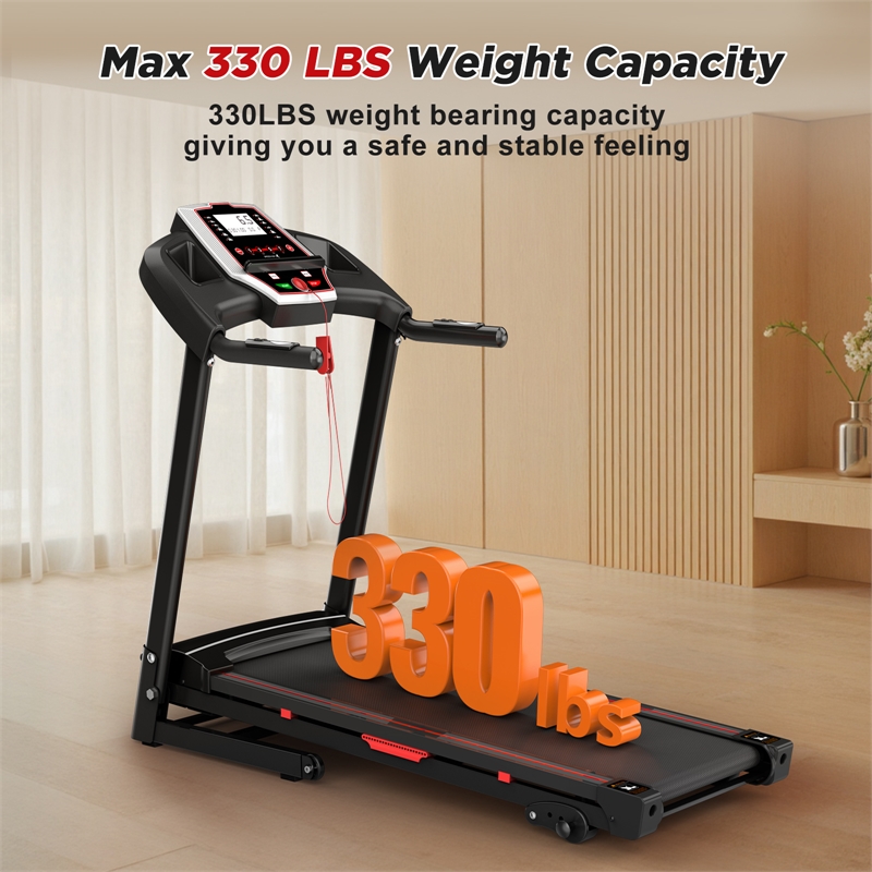 FYC 3.5HP Folding Treadmill w/ Incline & APP Control for Home in Black