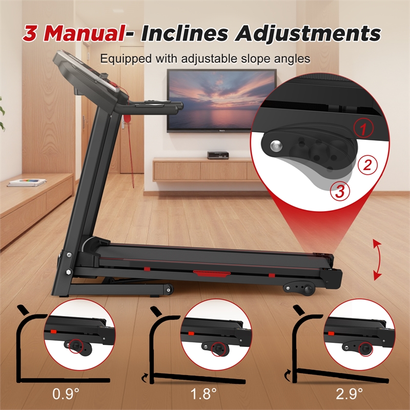 FYC 3.5HP Folding Treadmill w/ Incline & APP Control for Home in Black