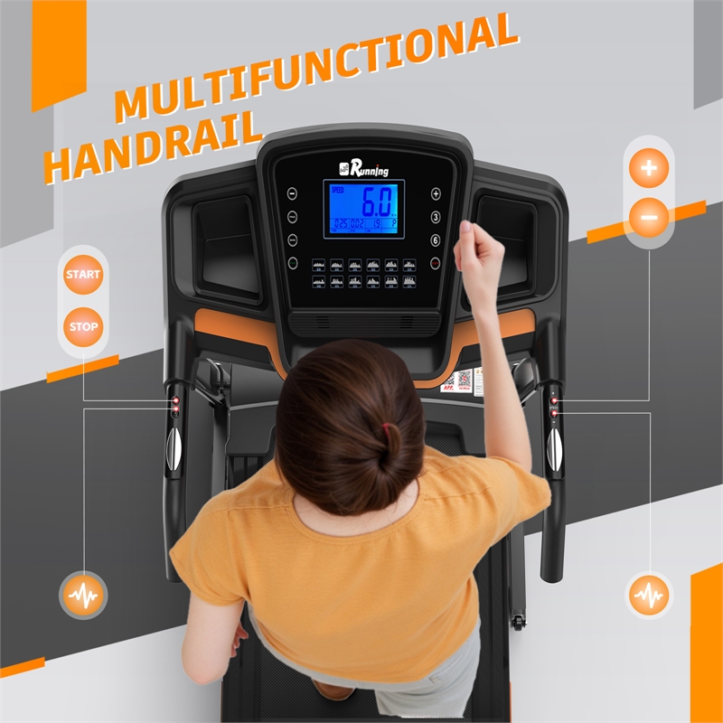FYC 3.5HP Folding Treadmill with Incline & APP Control for Home in Orange