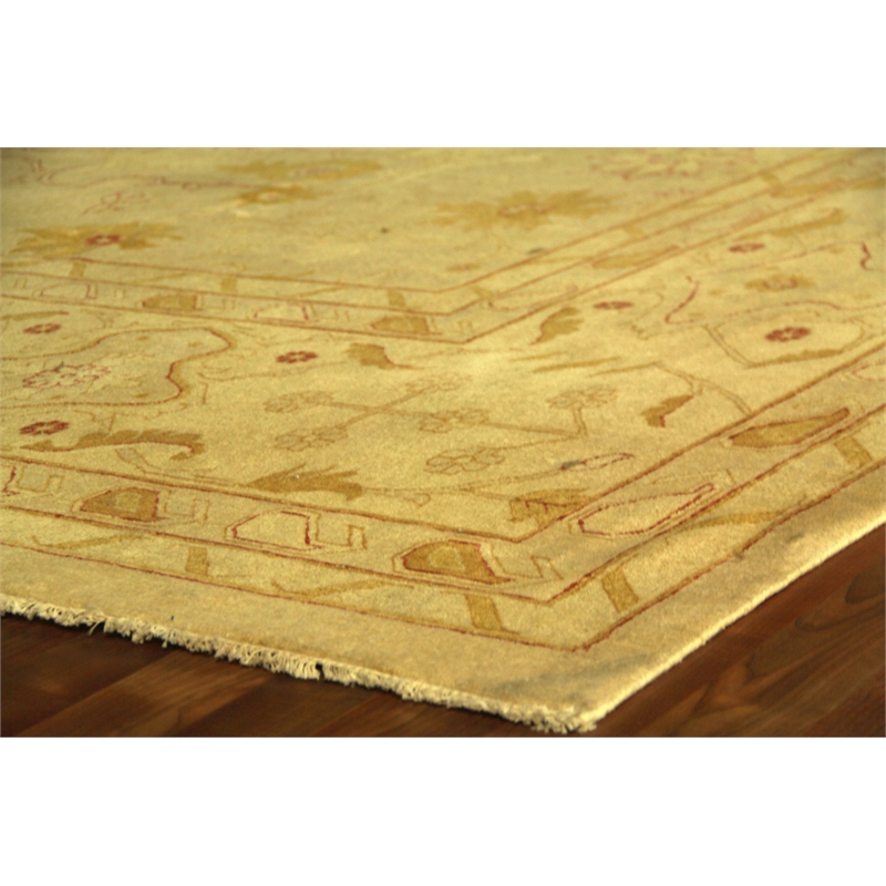 Agra Hand-Knotted New Zealand Wool Beige 15'x18' Area Rug