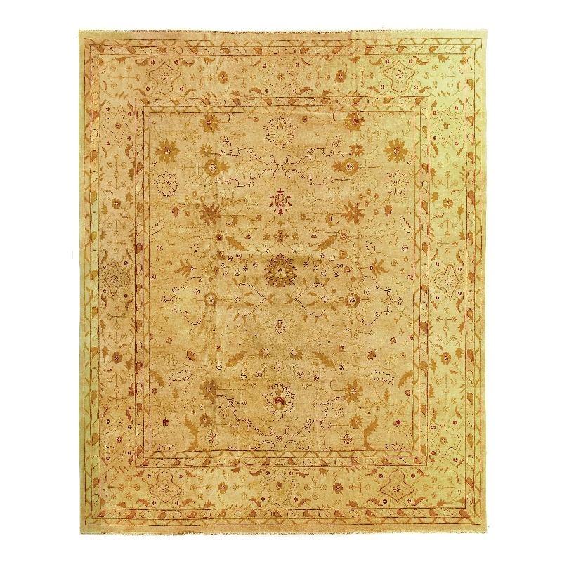 Agra Hand-Knotted New Zealand Wool Beige 15'x18' Area Rug