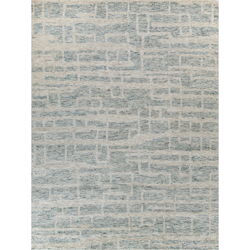 Aldridge Hand-Knotted Wool/Bamboo Silk Light Blue/Ivory 8'x10' Area Rug