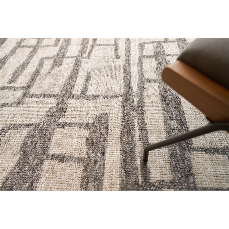 Aldridge Hand-Knotted Wool/Bamboo Silk Silver/Gray 10'x14' Area Rug