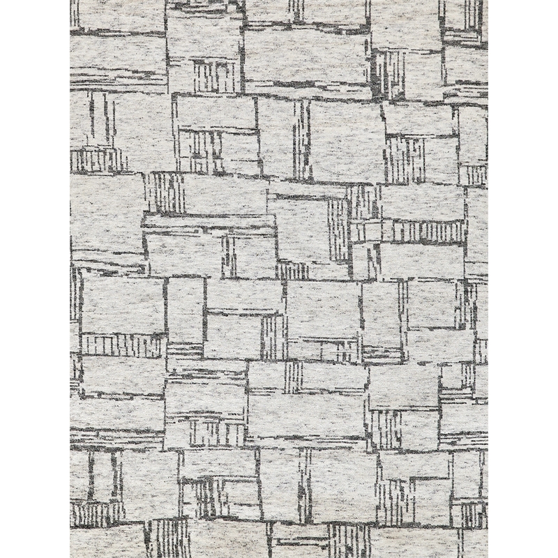 Aldridge Hand-Knotted Wool/Bamboo Silk Ivory/Charcoal 8'x10' Area Rug