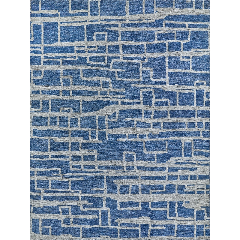 Aldridge Hand-Knotted Wool/Bamboo Silk Blue/Gray 8'x10' Area Rug