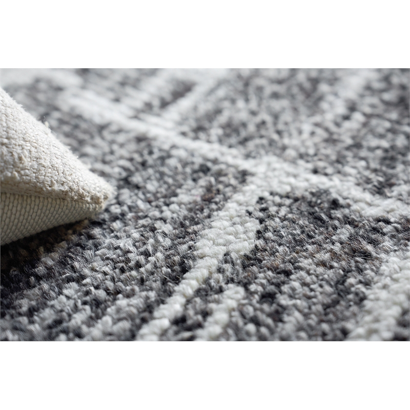 Aldridge Hand-Knotted Wool/Bamboo Silk Charcoal/Ivory 12'x15' Area Rug
