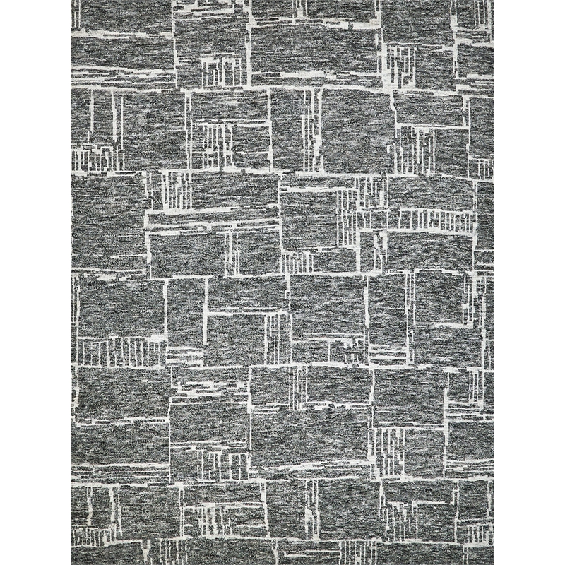 Aldridge Hand-Knotted Wool/Bamboo Silk Charcoal/Ivory 6'x9' Area Rug