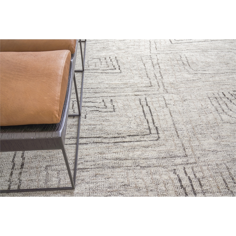 Aldridge Hand-Knotted Wool/Bamboo Silk Ivory/Gray/Beige 9'x12' Area Rug